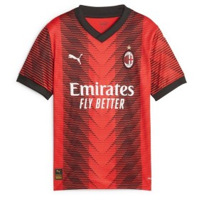 Jalkapallo Peliasut AC Milan Lasten Koti Pelipaita 2023-24 Lyhythihainen